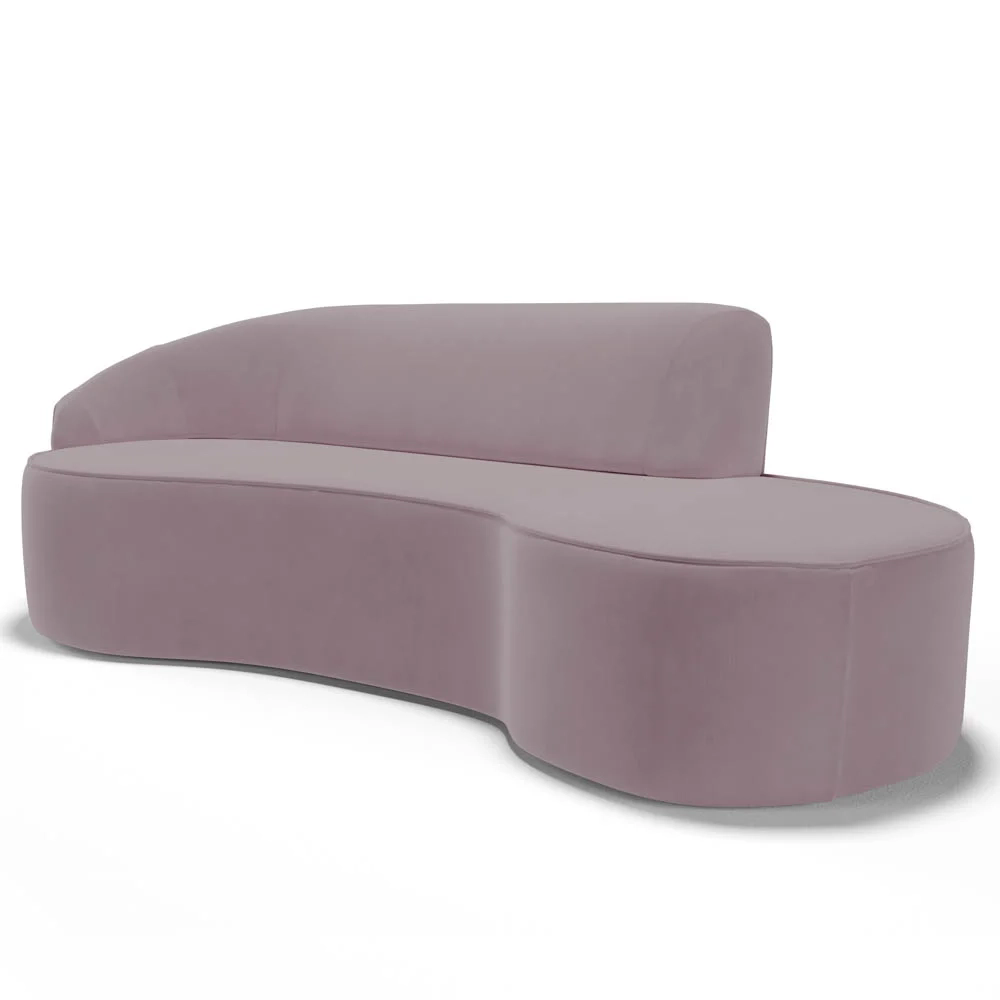 Sofá Living  2 Lugares 180cm Braço Esquerdo Mozart D06 Veludo Rosê - Mpozenato