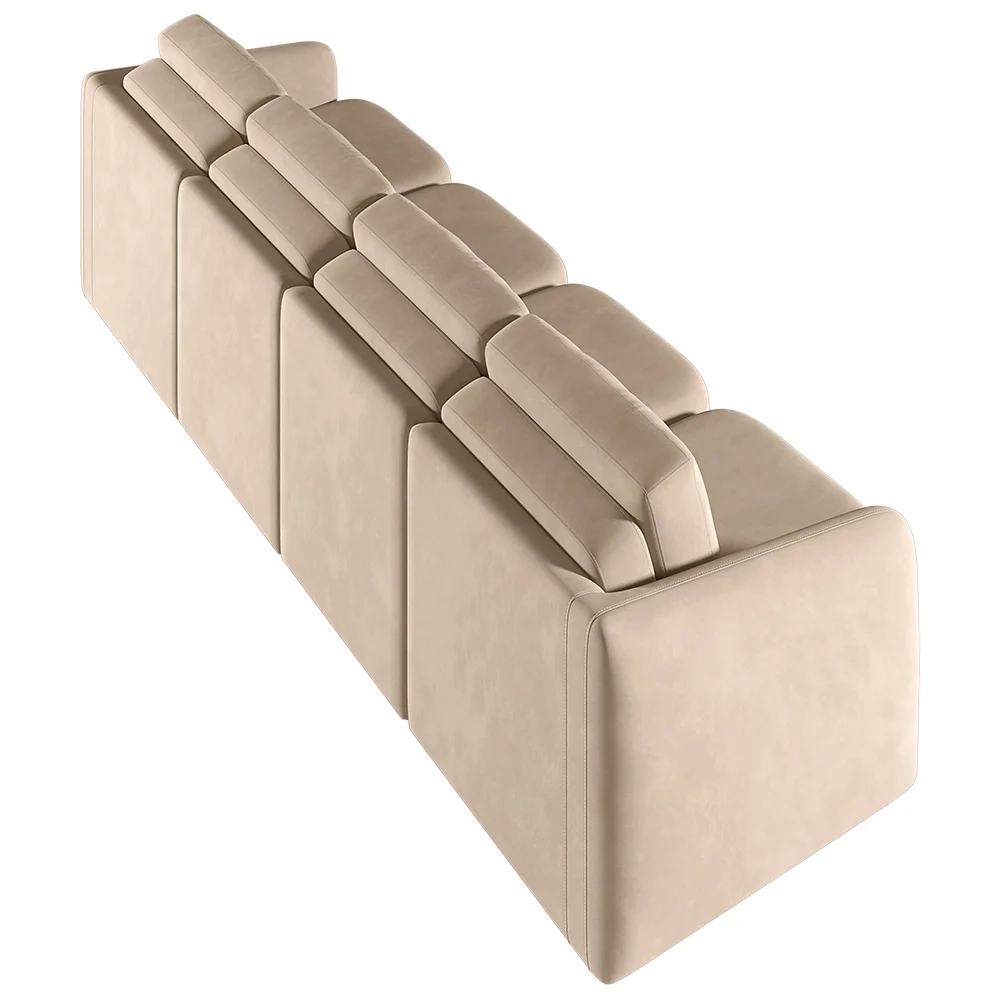 Sofá Cama Casal para Sala 436cm Polska Z08 Veludo Bege - Mpozenato