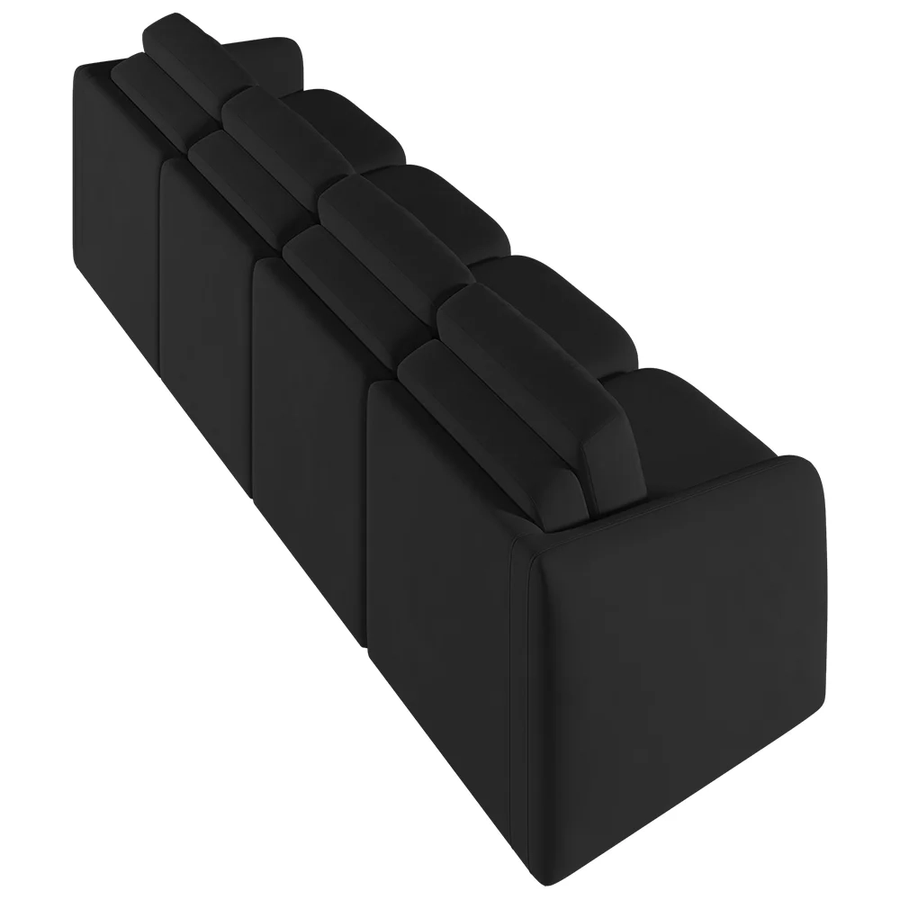 Sofá Cama Casal para Sala 436cm Polska Z08 Veludo Preto - Mpozenato