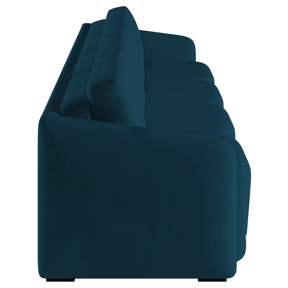Sofá Cama Casal para Sala 436cm Polska Z08 Veludo Azul - Mpozenato