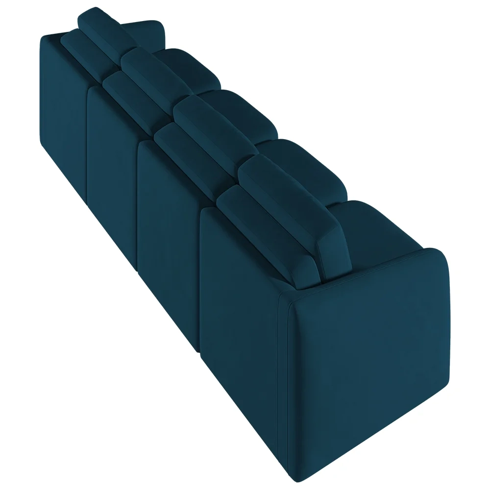 Sofá Cama Casal para Sala 436cm Polska Z08 Veludo Azul - Mpozenato