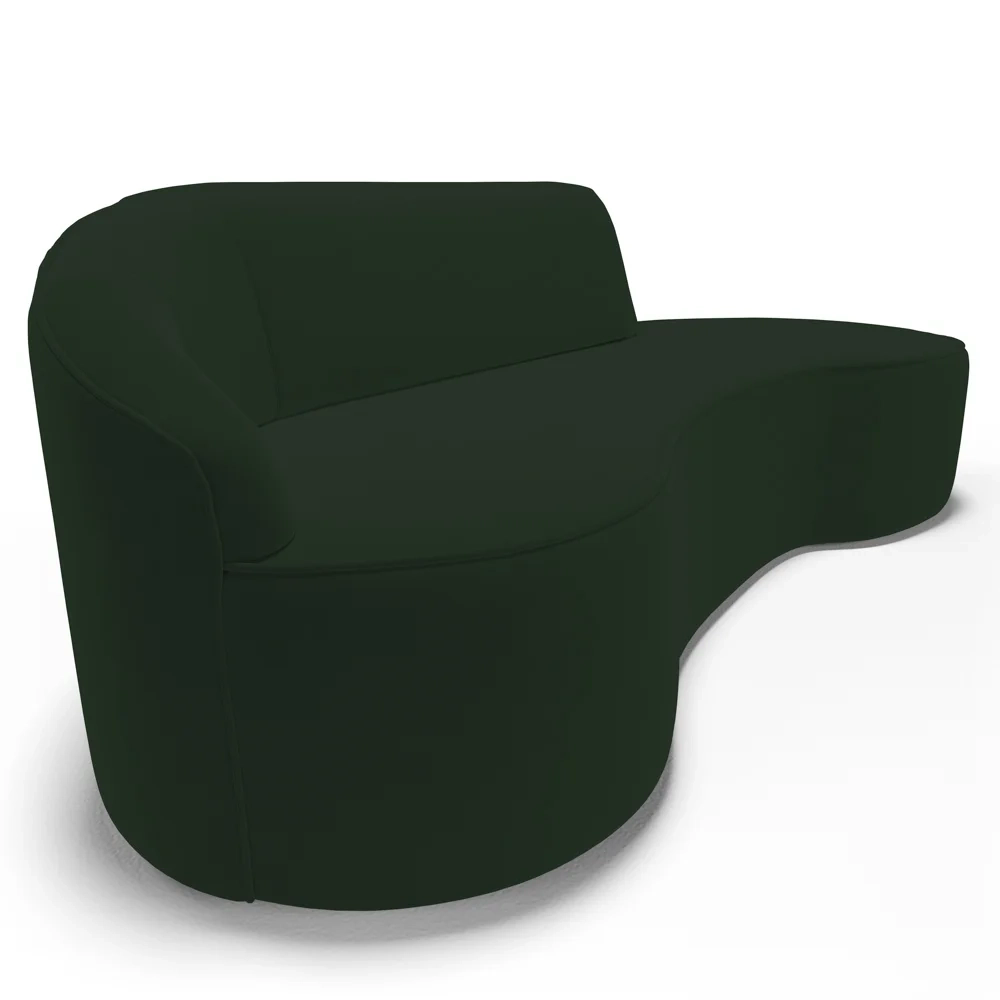 Sofá Living 3 Lugares 260cm Braço Esquerdo Mozart D06 Veludo Verde - Mpozenato