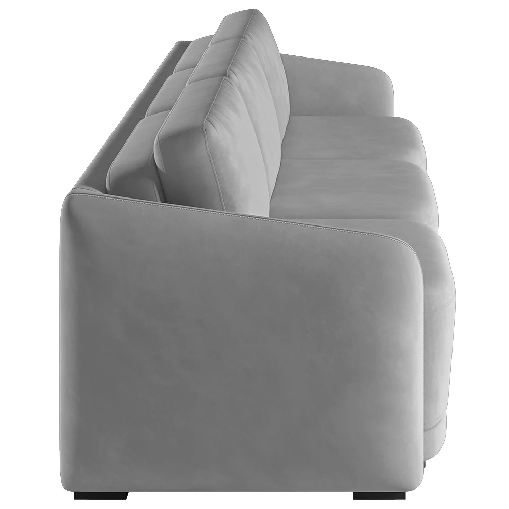 Sofá Cama Casal para Sala 336cm Polska Z08 Veludo Cinza - Mpozenato