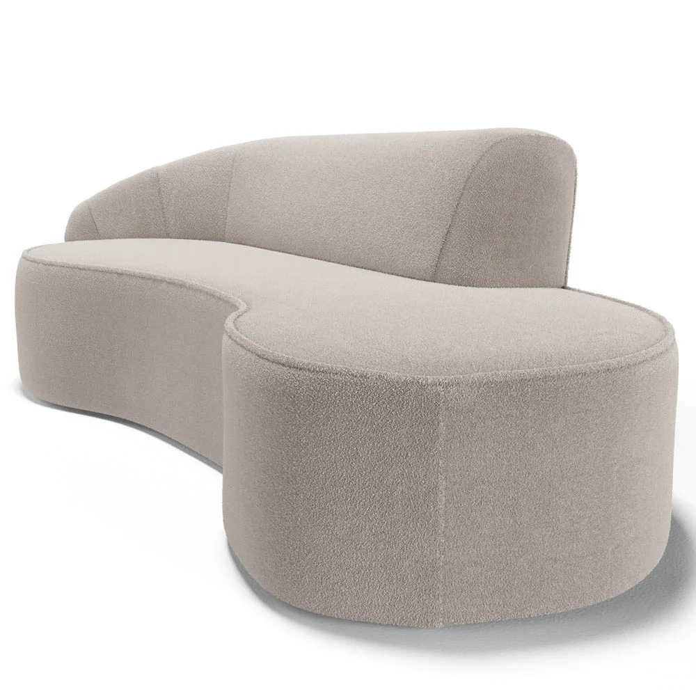 Sofá Living  3 Lugares 230cm Braço Esquerdo Mozart D06 Boucle Bege - Mpozenato