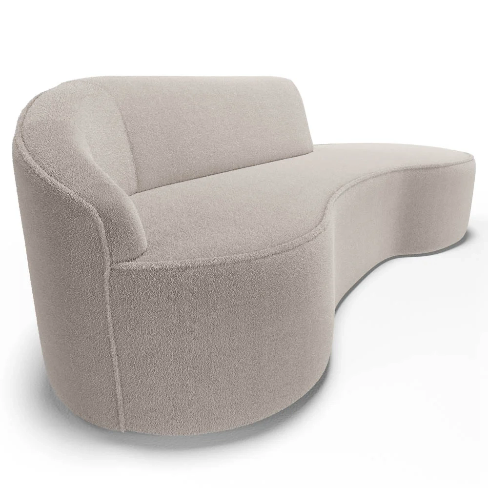 Sofá Living  4 Lugares 280cm Braço Esquerdo Mozart D06 Boucle Bege - Mpozenato