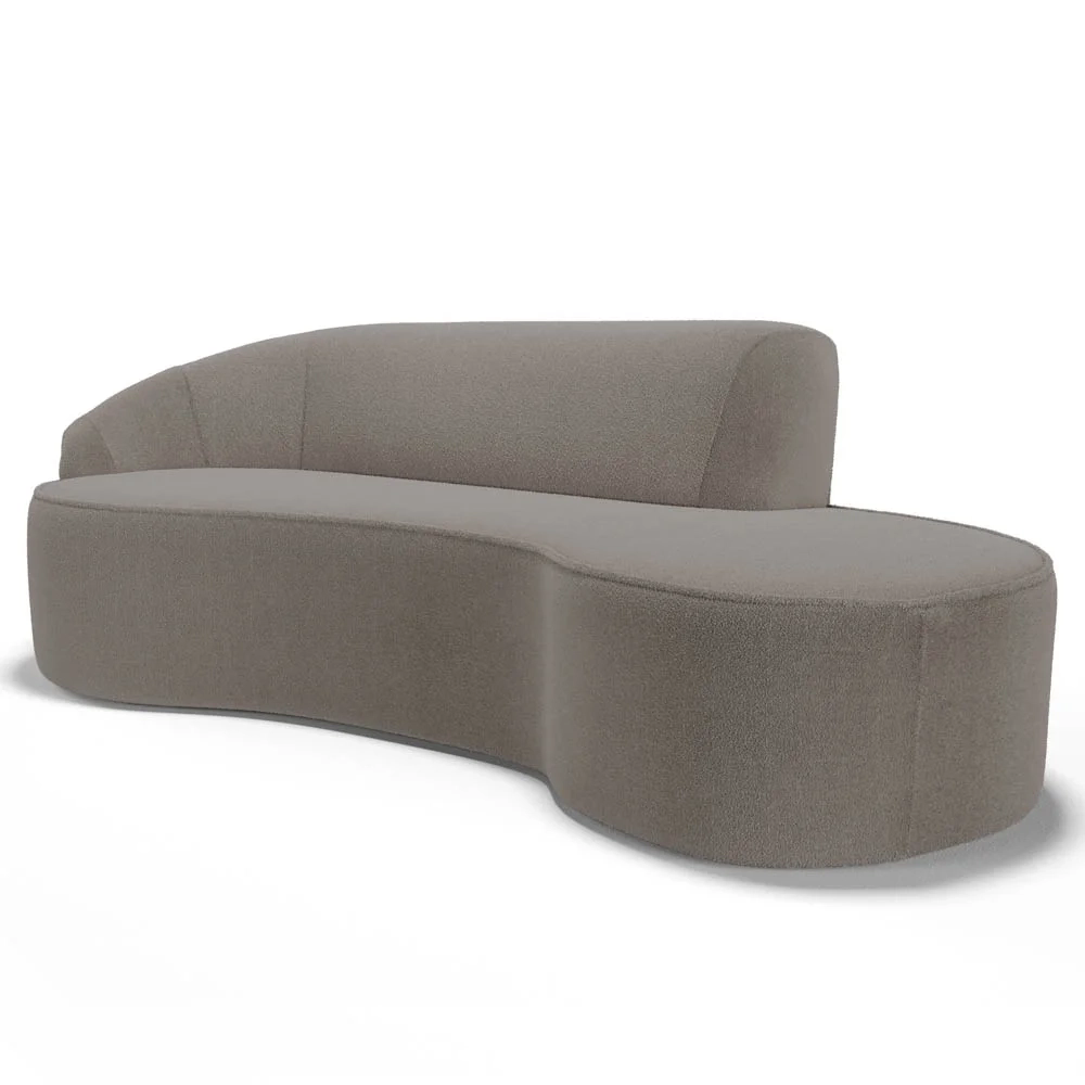 Sofá Living  2 Lugares 180cm Braço Esquerdo Mozart D06 Boucle Bege Escuro - Mpozenato