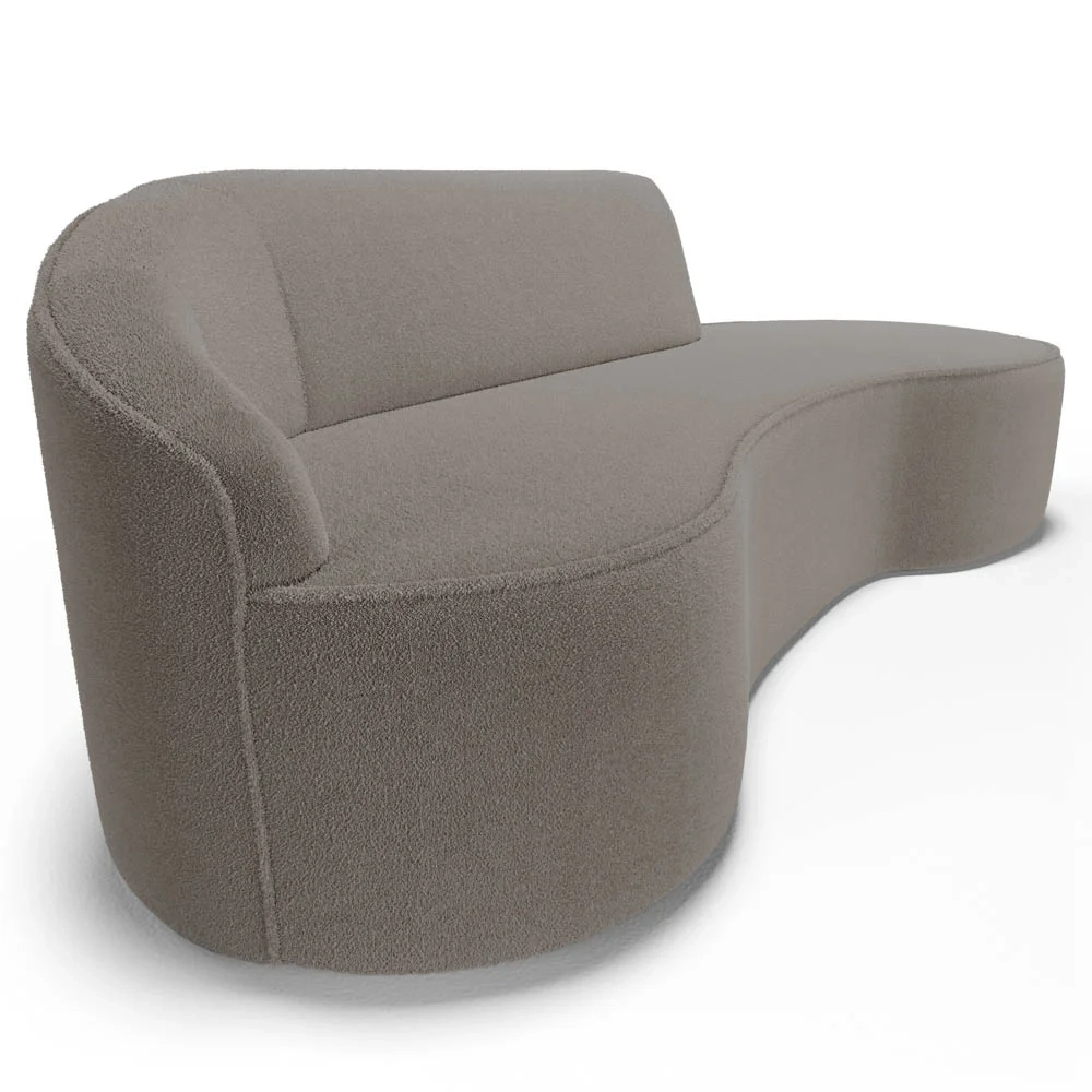 Sofá Living  3 Lugares 260cm Braço Esquerdo Mozart D06 Boucle Bege Escuro - Mpozenato