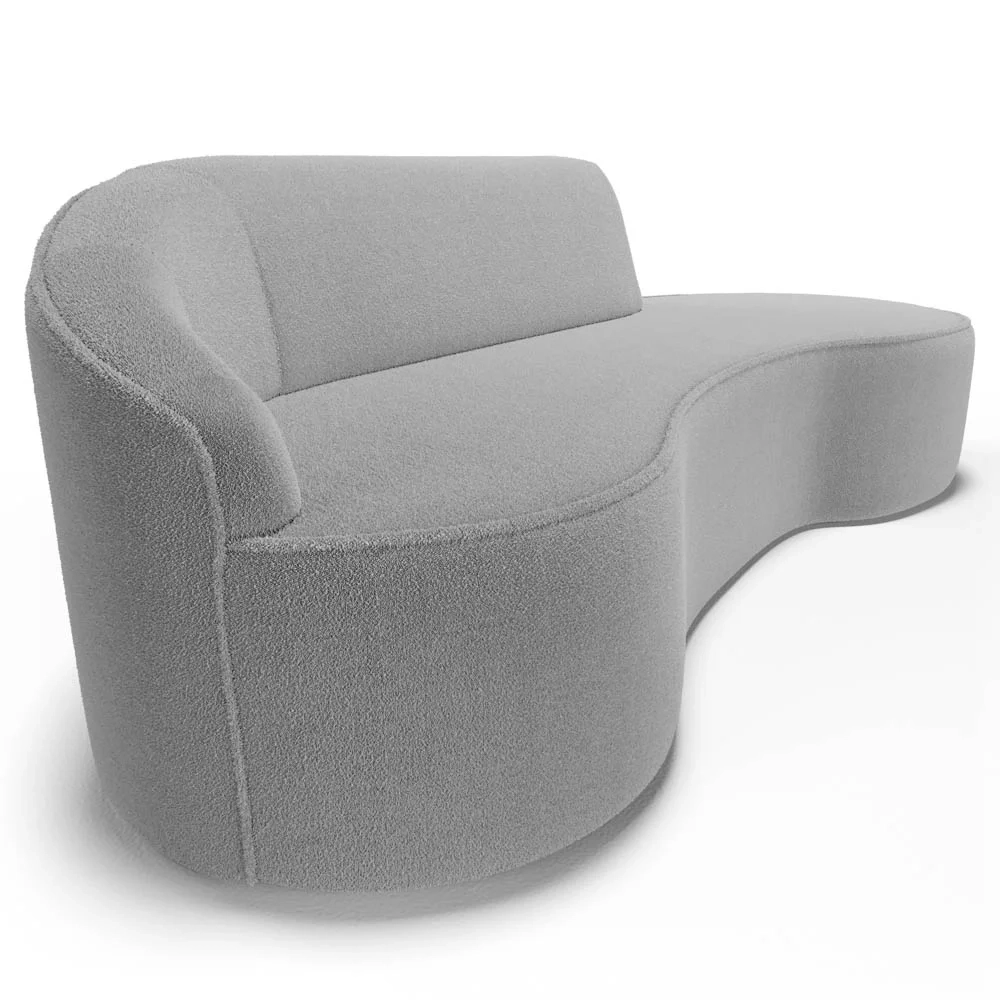 Sofá Living  3 Lugares 210cm Braço Esquerdo Mozart D06 Boucle Cinza - Mpozenato