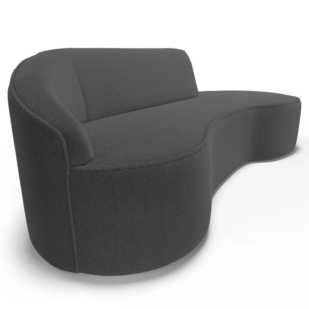 Sofá Living  4 Lugares 280cm Braço Esquerdo Mozart D06 Boucle Chumbo - Mpozenato