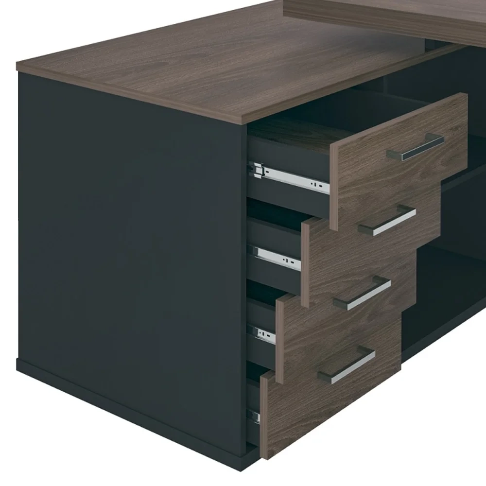 Mesa de Escritório Tamburato Presidente com Connect Charuto/Preto - Artany