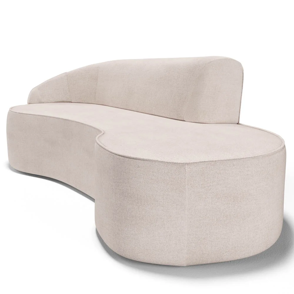 Sofá Living  4 Lugares 300cm Braço Esquerdo Mozart D06 Linho Cru - Mpozenato