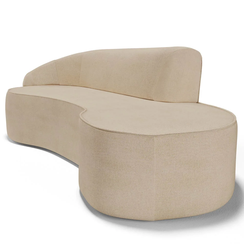 Sofá Living  2 Lugares 180cm Braço Esquerdo Mozart D06 Linho Bege Escuro - Mpozenato