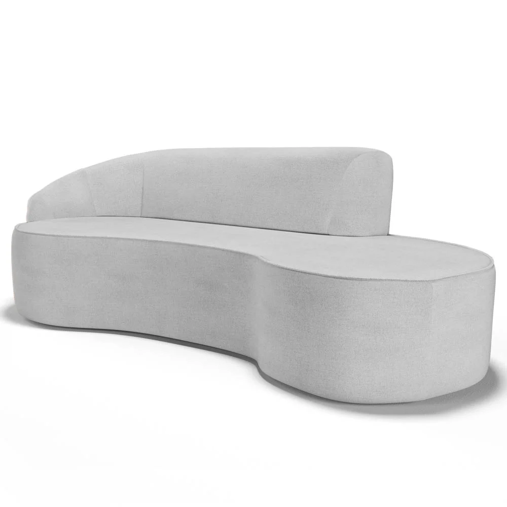 Sofá Living  2 Lugares 180cm Braço Esquerdo Mozart D06 Linho Cinza - Mpozenato