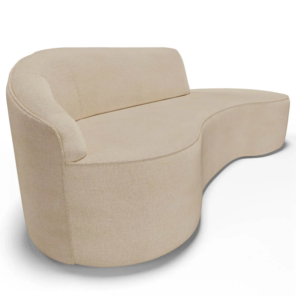 Sofá Living  4 Lugares 300cm Braço Esquerdo Mozart D06 Linho Bege Escuro - Mpozenato