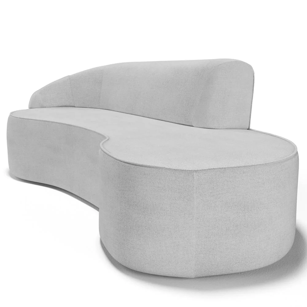 Sofá Living  3 Lugares 210cm Braço Esquerdo Mozart D06 Linho Cinza - Mpozenato