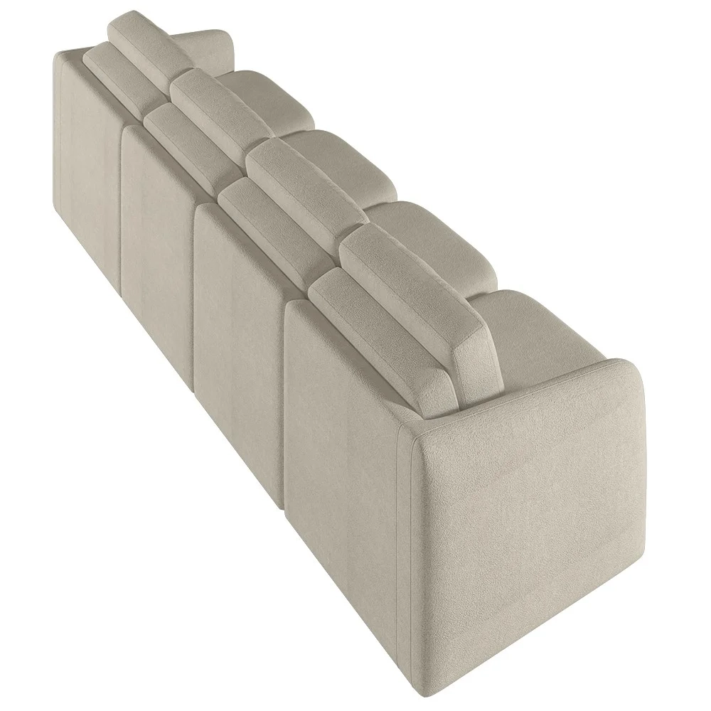 Sofá Cama Casal para Sala 316cm Polska Z08 Boucle Bege - Mpozenato