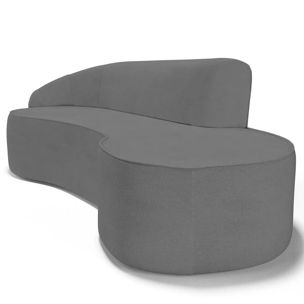 Sofá Living  4 Lugares 280cm Braço Esquerdo Mozart D06 Linho Cinza Escuro - Mpozenato