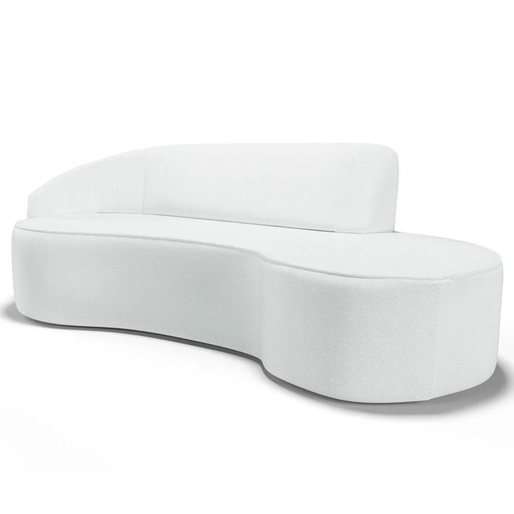 Sofá Living  2 Lugares 180cm Braço Esquerdo Mozart D06 Sintético Branco - Mpozenato