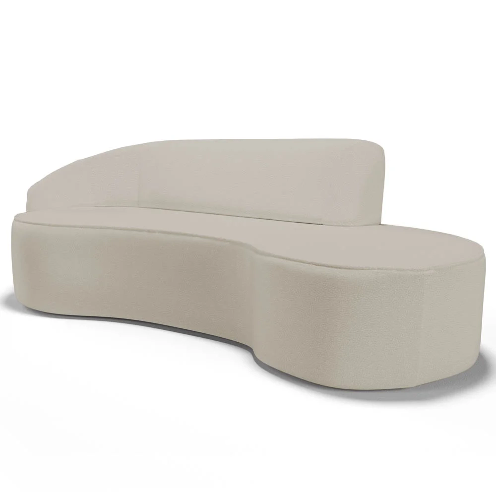 Sofá Living  3 Lugares 230cm Braço Esquerdo Mozart D06 Sintético Bege - Mpozenato