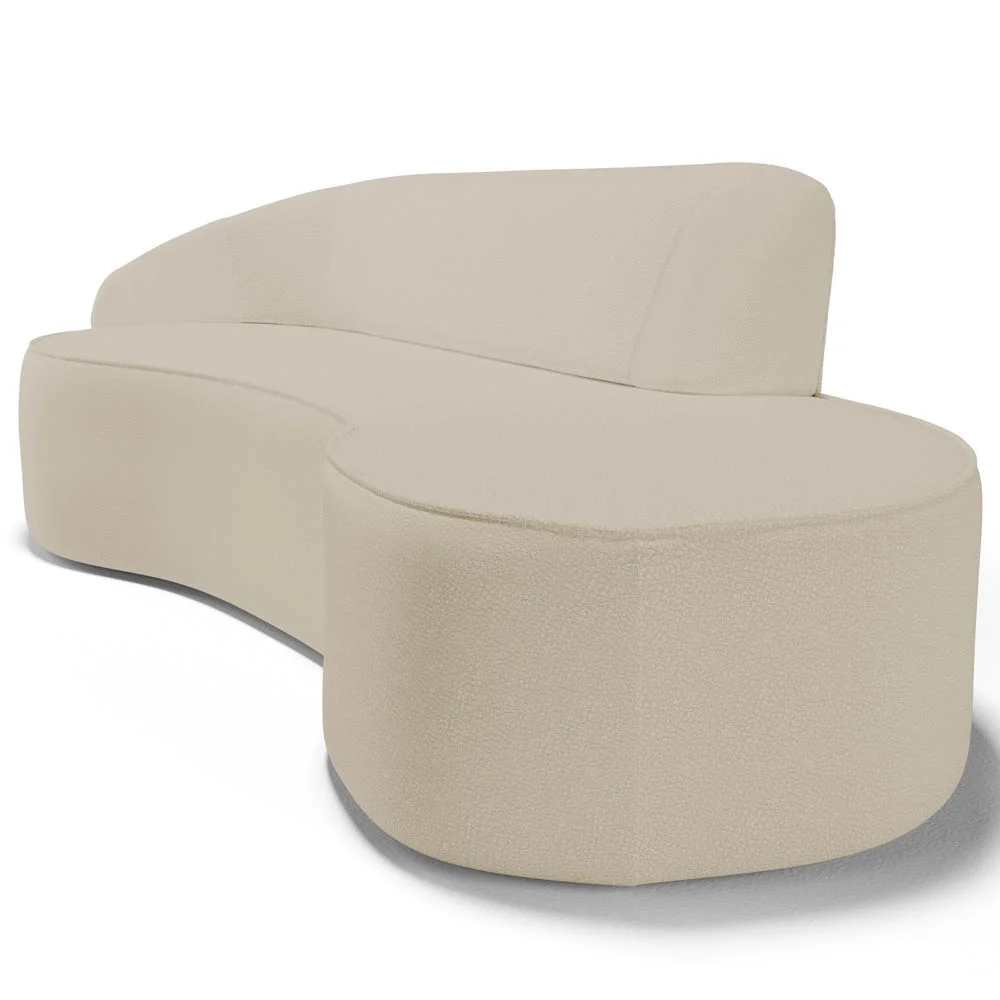 Sofá Living  4 Lugares 280cm Braço Esquerdo Mozart D06 Sintético Bege - Mpozenato