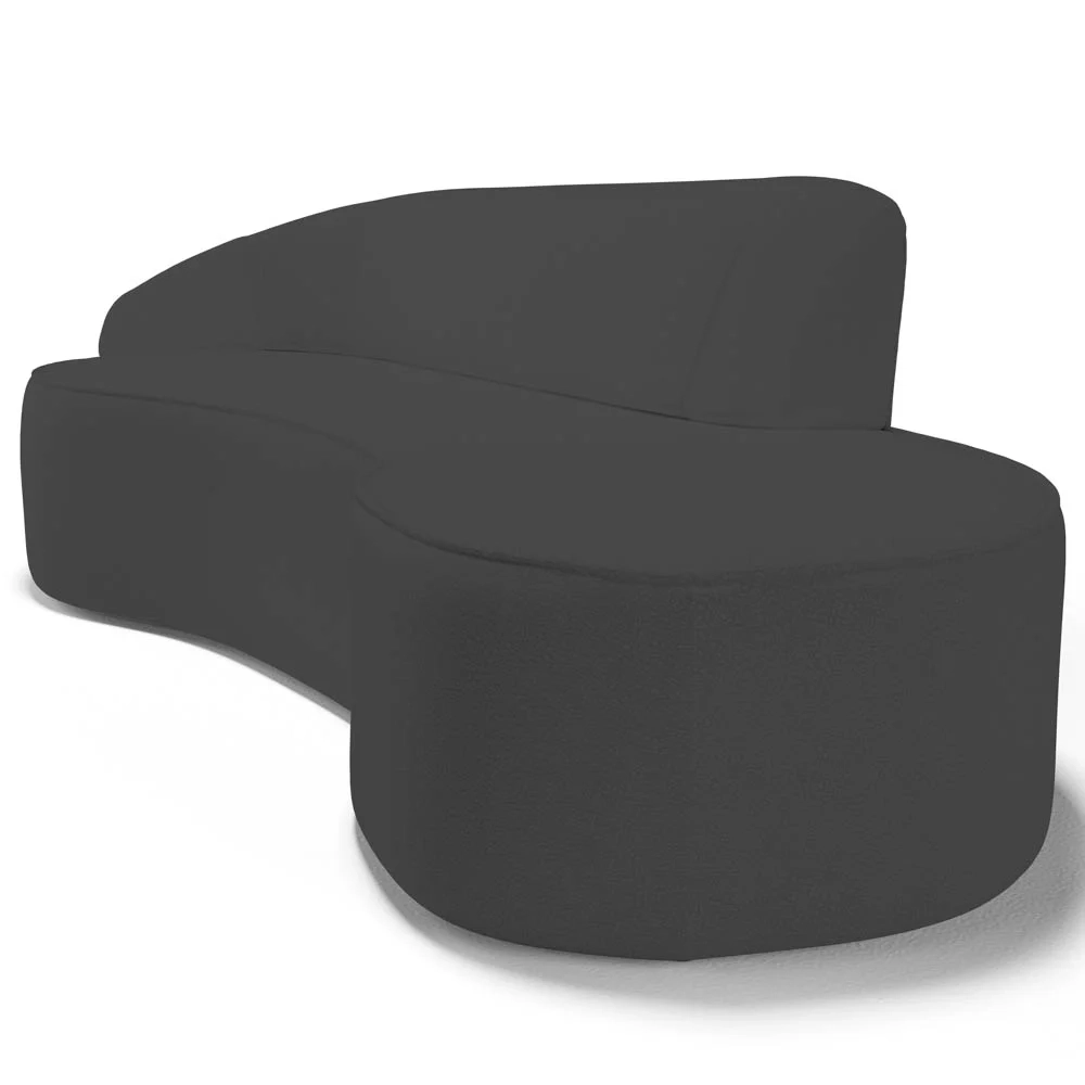 Sofá Living  4 Lugares 280cm Braço Esquerdo Mozart D06 Sintético Cinza - Mpozenato