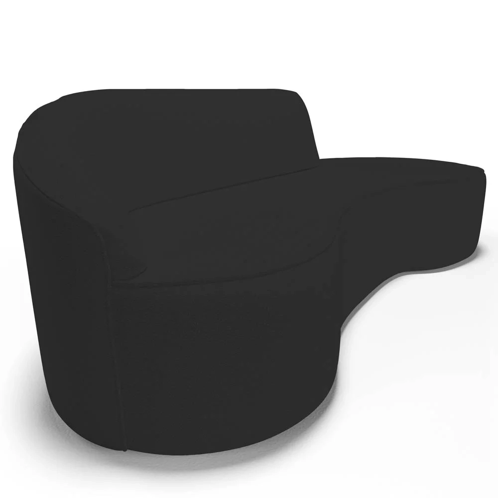 Sofá Living  3 Lugares 210cm Braço Esquerdo Mozart D06 Sintético Preto - Mpozenato