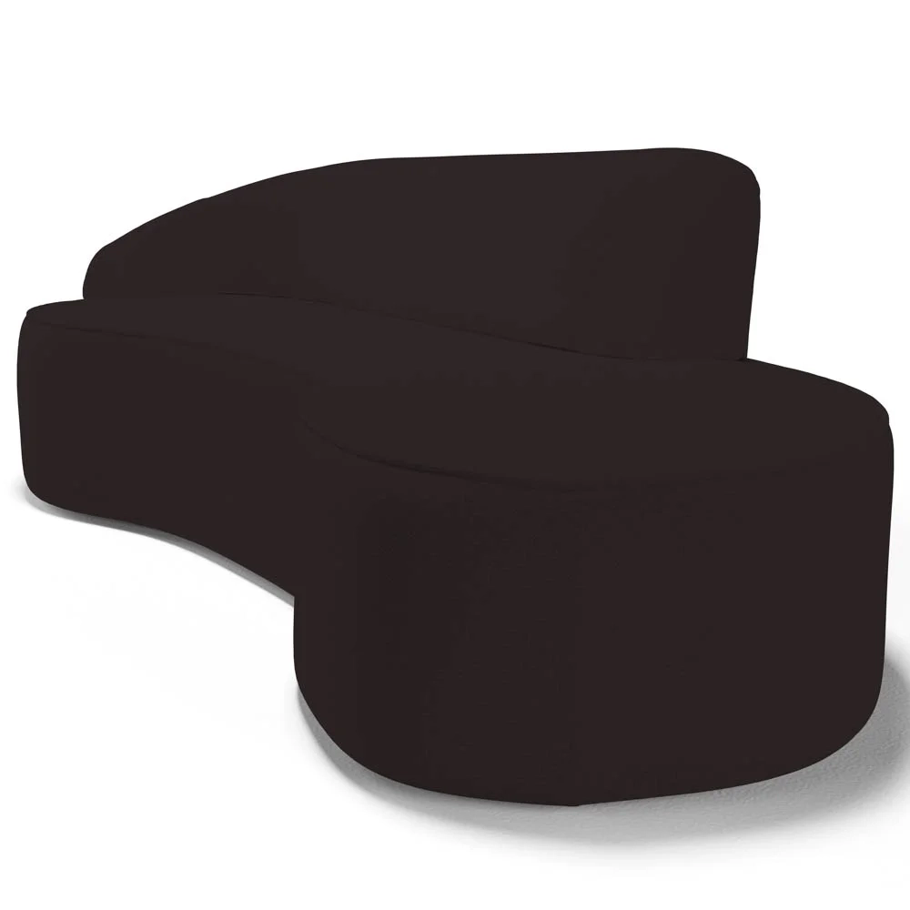 Sofá Living  3 Lugares 230cm Braço Esquerdo Mozart D06 Sintético Marrom - Mpozenato