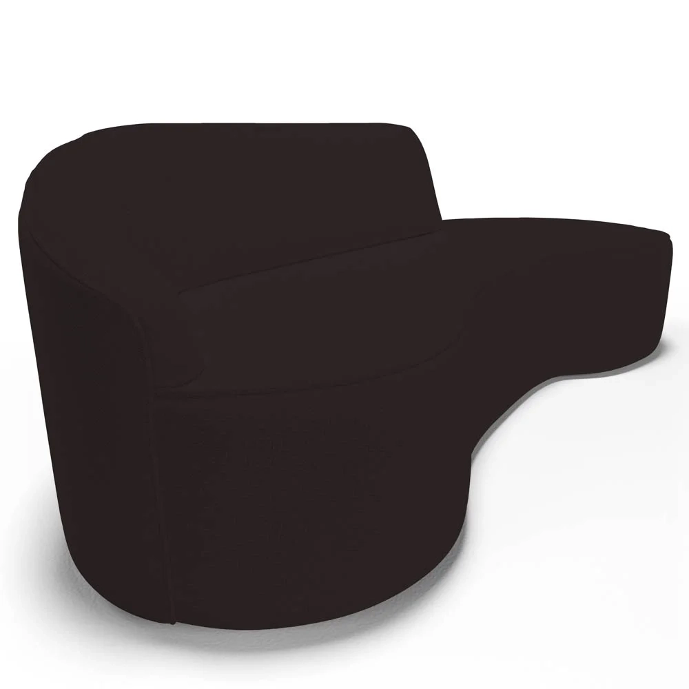 Sofá Living  3 Lugares 260cm Braço Esquerdo Mozart D06 Sintético Marrom - Mpozenato