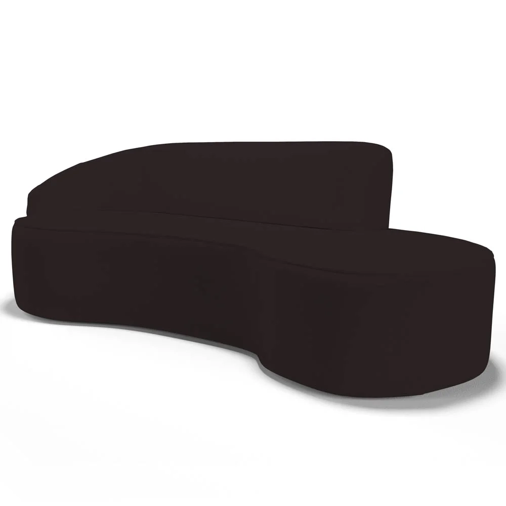 Sofá Living  3 Lugares 260cm Braço Esquerdo Mozart D06 Sintético Marrom - Mpozenato