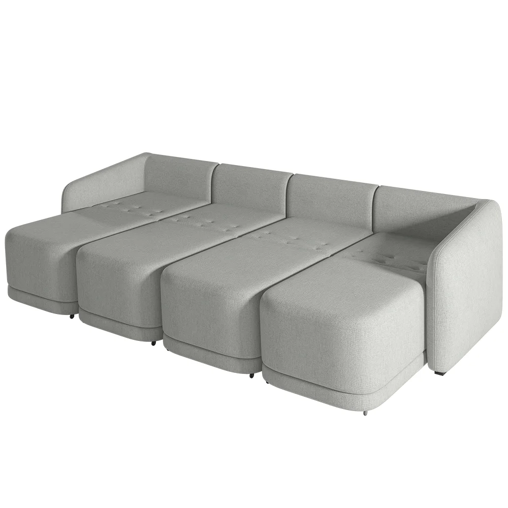 Sofá Cama Casal para Sala 316cm Polska Z08 Linho Cinza - Mpozenato