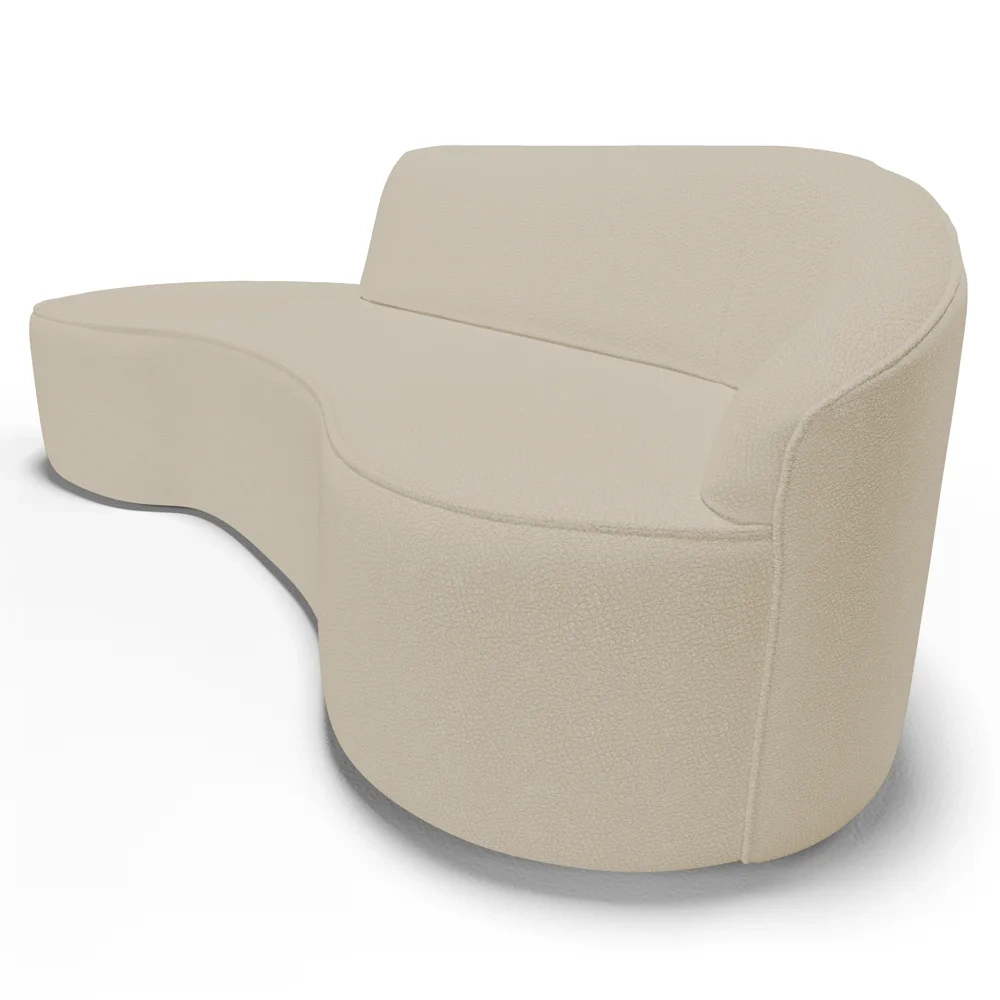 Sofá Living  2 Lugares 180cm Braço Direito Mozart D06 Sintético Bege - Mpozenato