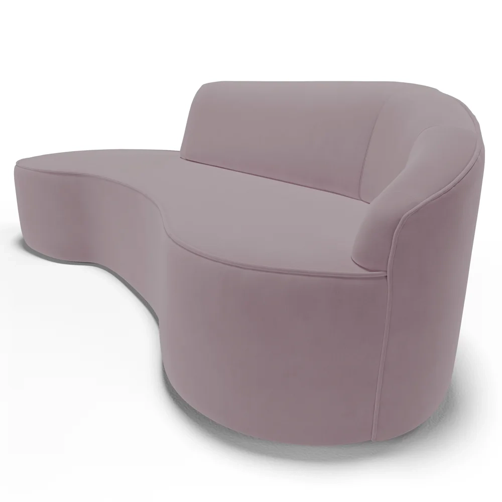 Sofá Living  2 Lugares 180cm Braço Direito Mozart D06 Veludo Rosê - Mpozenato