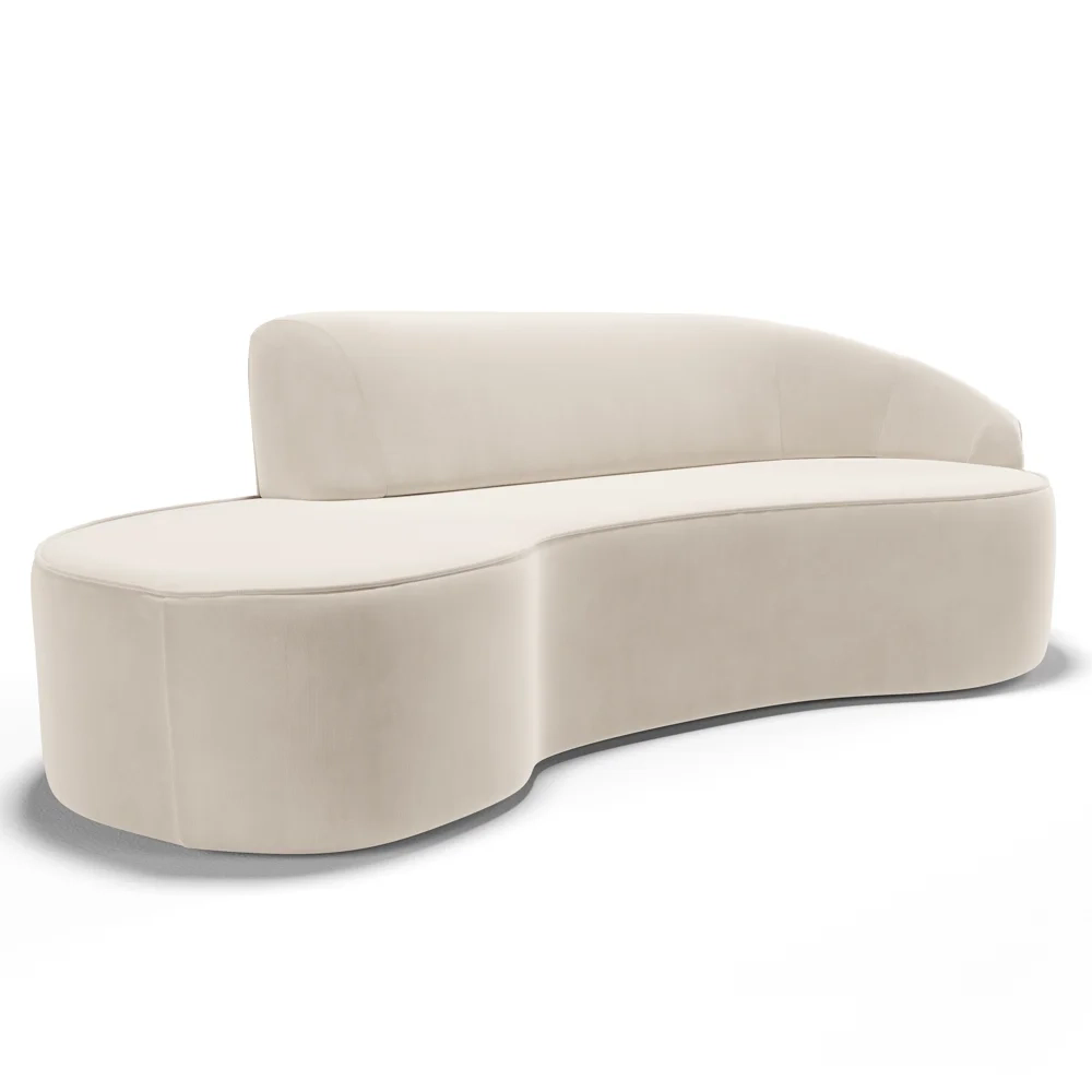 Sofá Living  2 Lugares 180cm Braço Direito Mozart D06 Veludo Bege - Mpozenato