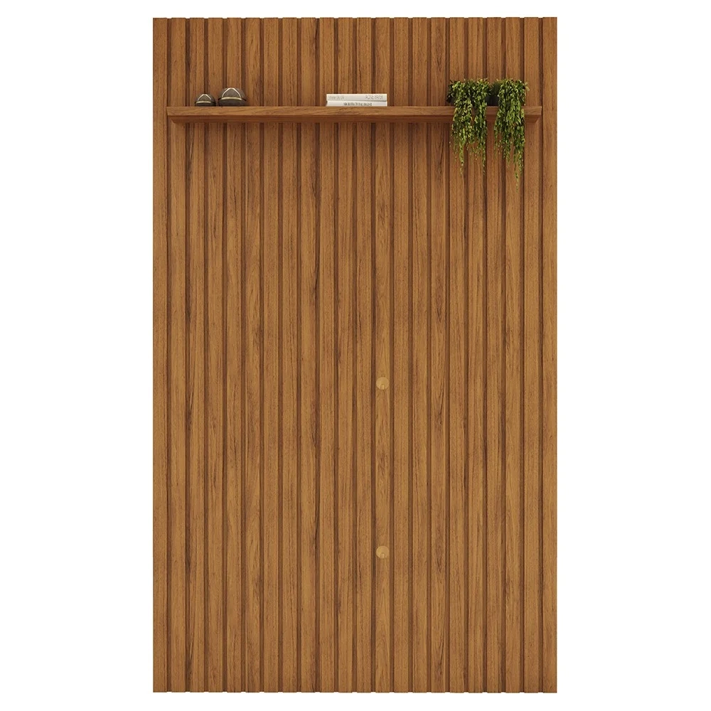 Painel para TV 60 Polegadas Ripado 143x240cm Pratisk D04 Freijó - Mpozenato