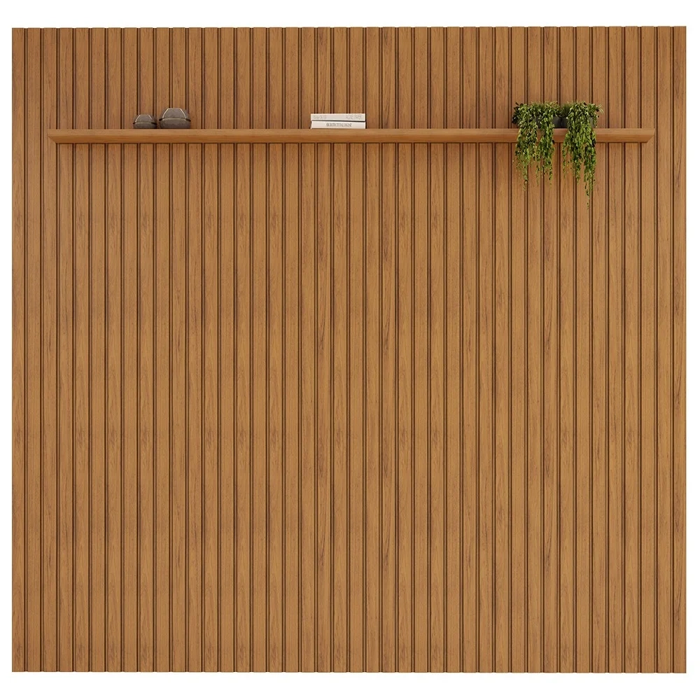 Painel para TV 75 Polegadas Ripado 250x240cm Pratisk D04 Freijó - Mpozenato