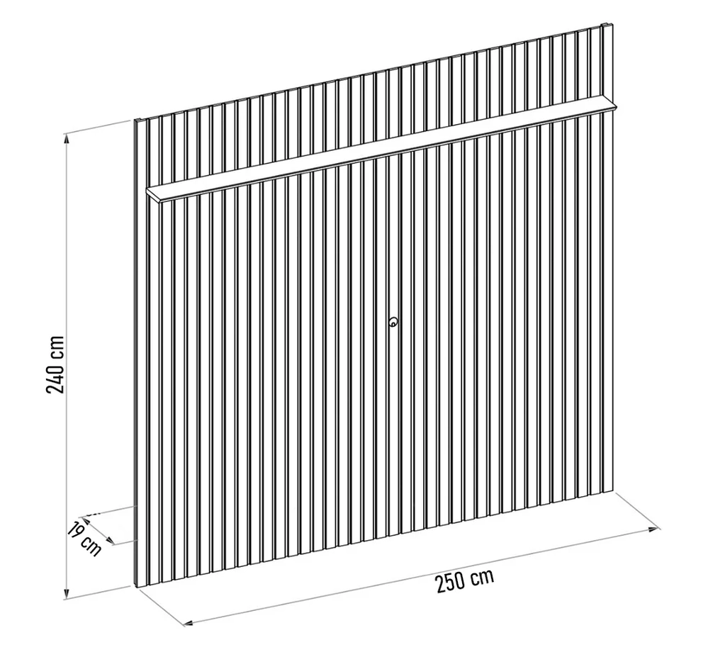 Painel para TV 75 Polegadas Ripado 250x240cm Pratisk D04 Freijó - Mpozenato