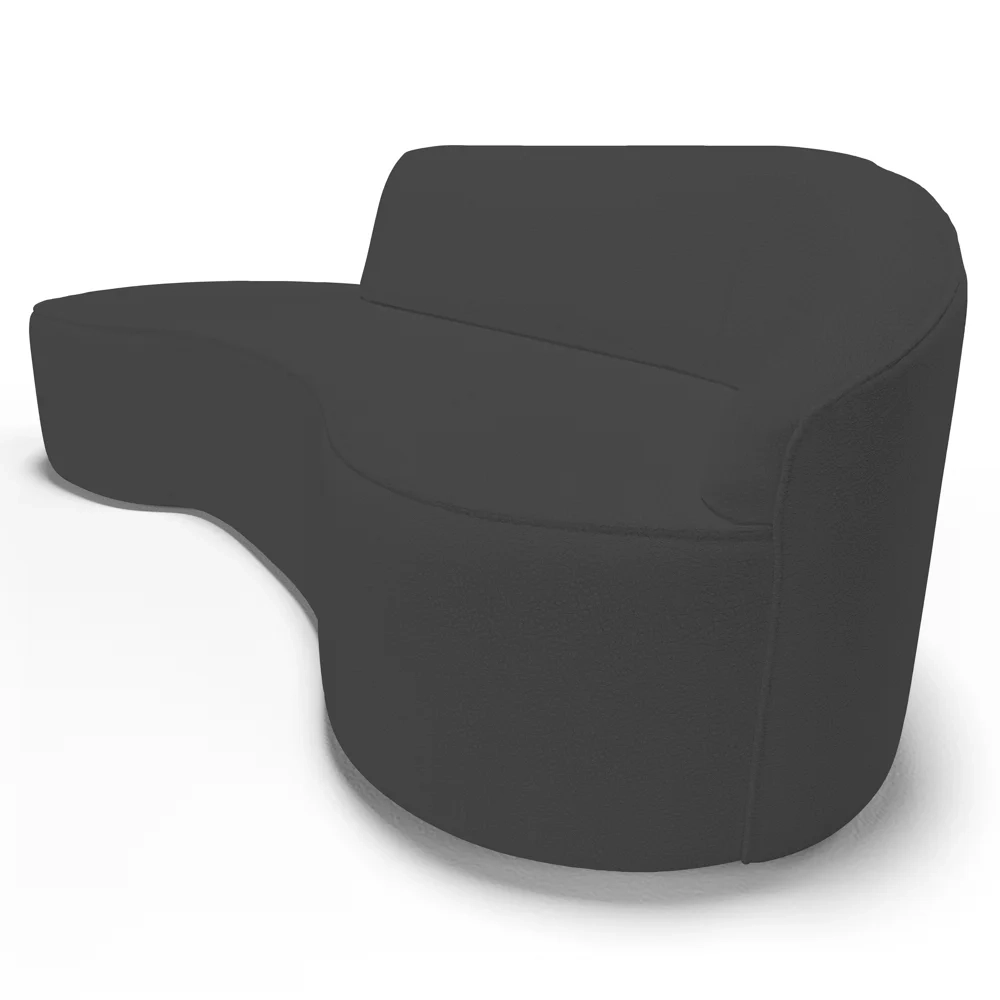 Sofá Living  3 Lugares 210cm Braço Direito Mozart D06 Sintético Cinza - Mpozenato