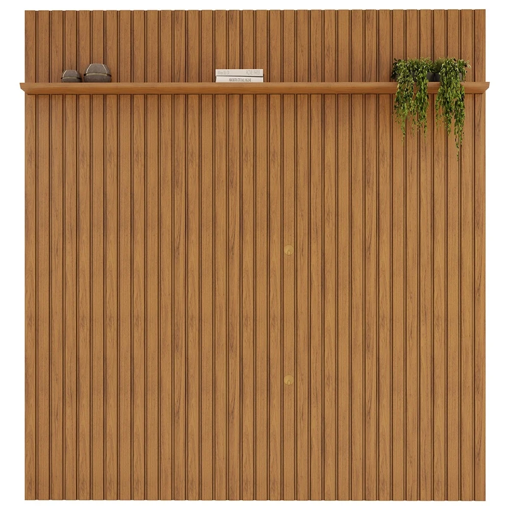 Painel para TV 75 Polegadas Ripado 223x240cm Pratisk D04 Freijó - Mpozenato