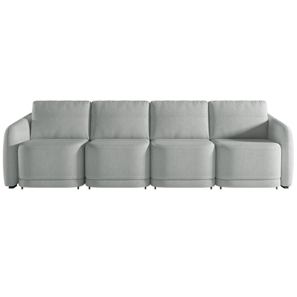 Sofá Cama Casal para Sala 316cm Polska Z08 Boucle Cinza Claro - Mpozenato