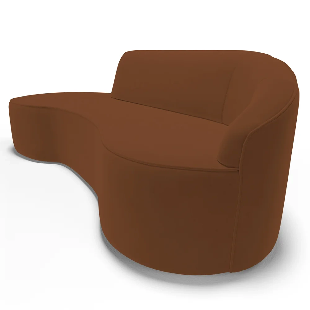 Sofá Living  3 Lugares 210cm Braço Direito Mozart D06 Veludo Telha - Mpozenato