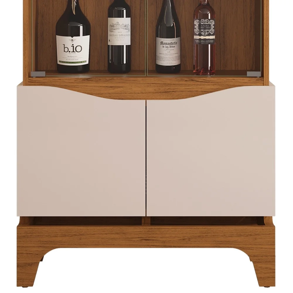 Cristaleira para Sala de Jantar 4 Portas 74cm Alice D04 Freijó/Off White - Mpozenato