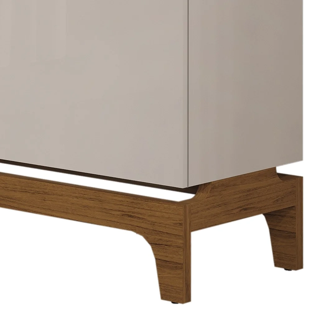 Balcão Buffet para Sala de Jantar 3 Portas 139cm Alice D04 Freijó/Off White - Mpozenato