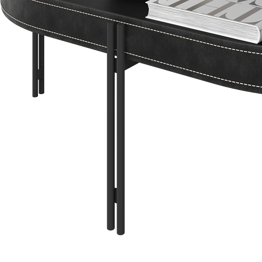 Mesa de Centro Para Sala Estilo Industrial Ville L06 Preto - Mpozenato