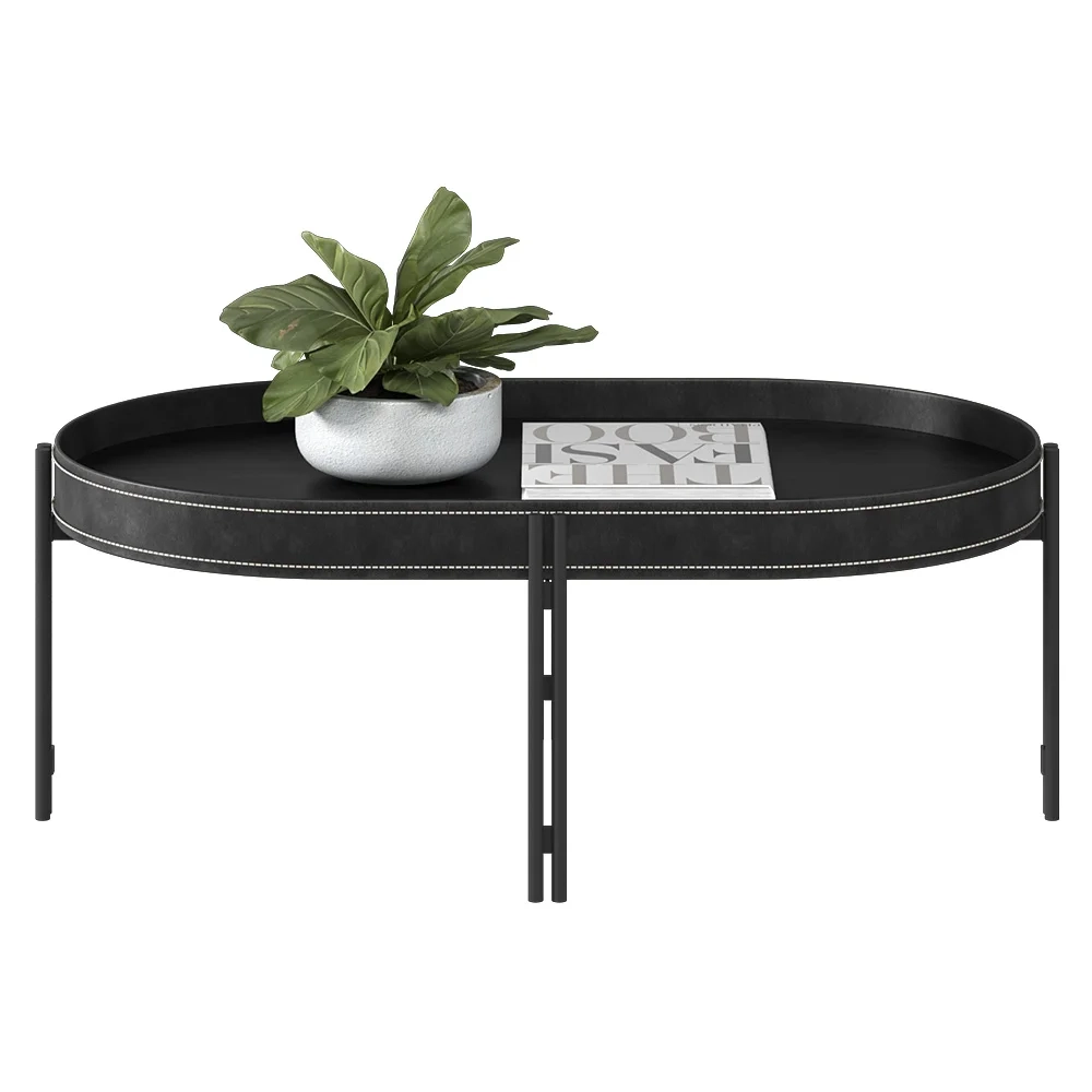 Mesa de Centro Para Sala Estilo Industrial Ville L06 Preto - Mpozenato