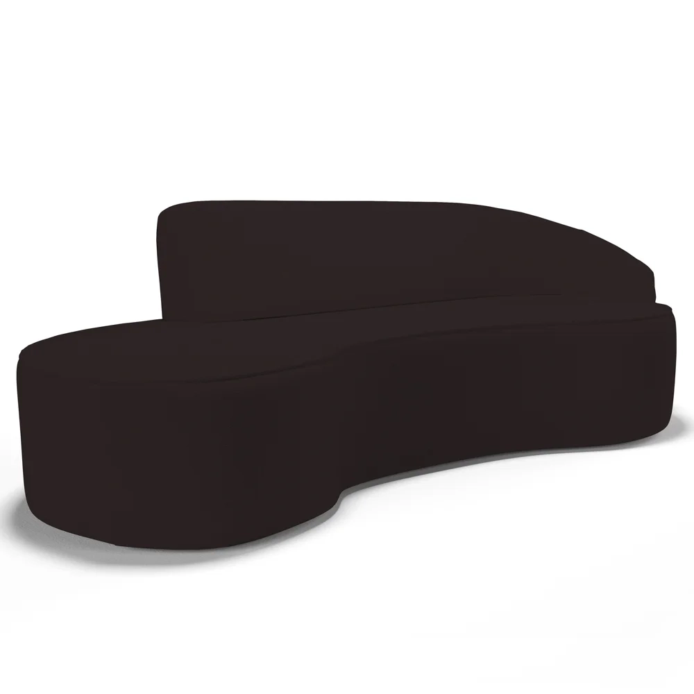 Sofá Living  3 Lugares 210cm Braço Direito Mozart D06 Sintético Marrom - Mpozenato