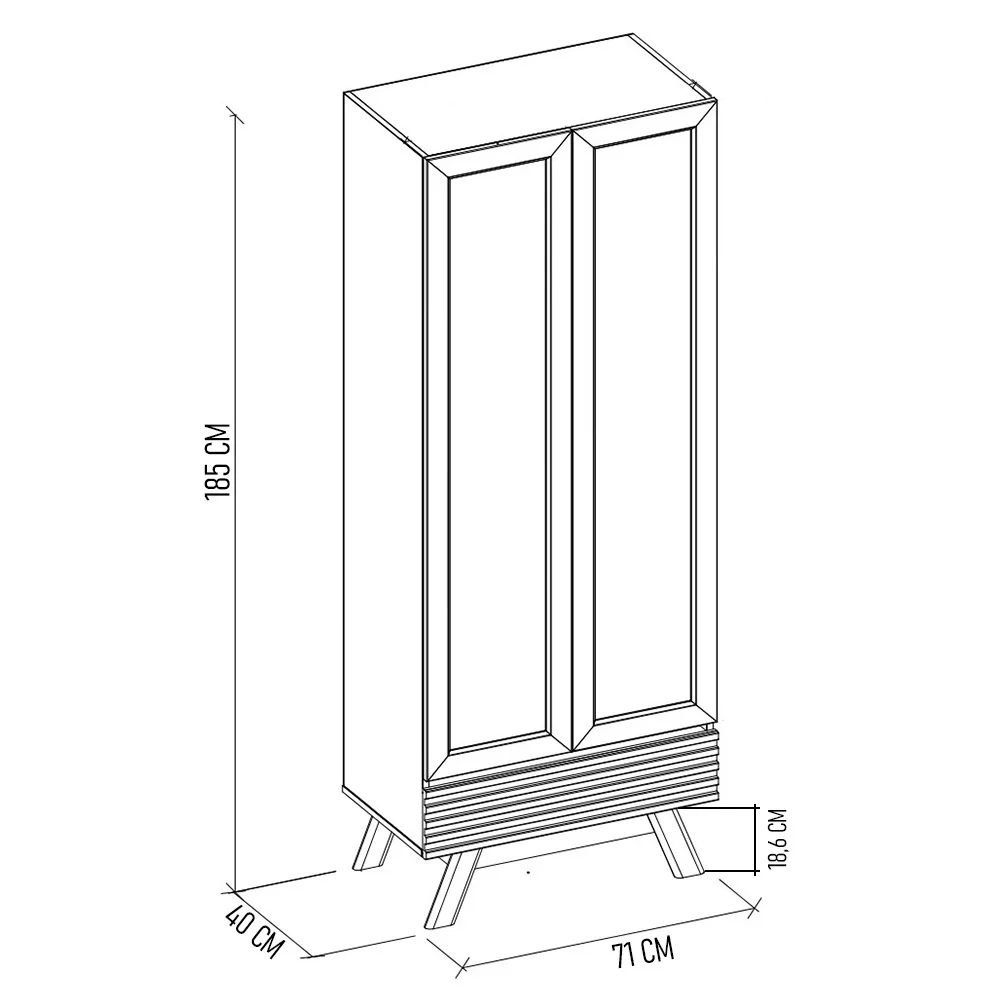 Cristaleira 2 Portas Com Gaveta Marcela L06 Nature/Off White - Mpozenato