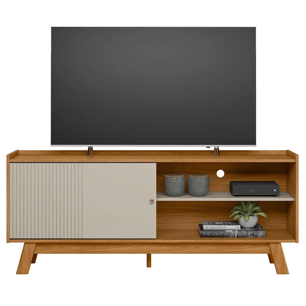 Rack Bancada de TV 65 Polegadas Arum L06 Nature/Off White - Mpozenato