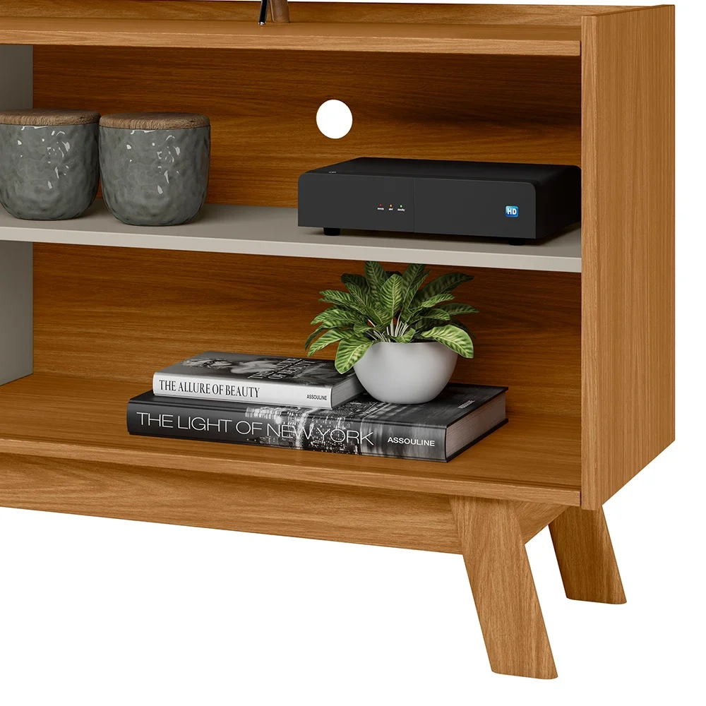 Rack Bancada de TV 65 Polegadas Arum L06 Nature/Off White - Mpozenato