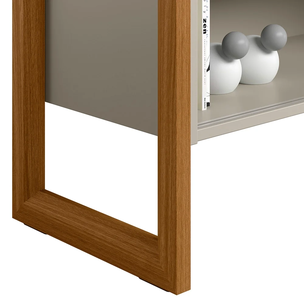 Rack Bancada de TV 55 Polegadas Glossy L06 Nature/Off White - Mpozenato