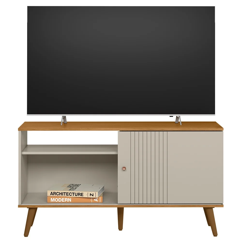 Rack Bancada de TV 50 Polegadas Rebu L06 Nature/Off White - Mpozenato